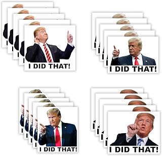 20 PCS Assorted Trump I Did That Stickers - Funny Sticker Waterproof Gas Pump Decal Tariff Anti (Square)
