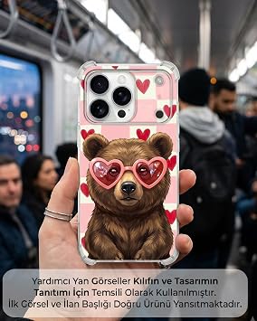 PrintiFy Samsung Galaxy A36 ile Uyumlu Pembe Pötikare Serisi Kocaman Sevgi Tasarımlı Uv Baskılı Köşe Korumalı Antişok Kılıf