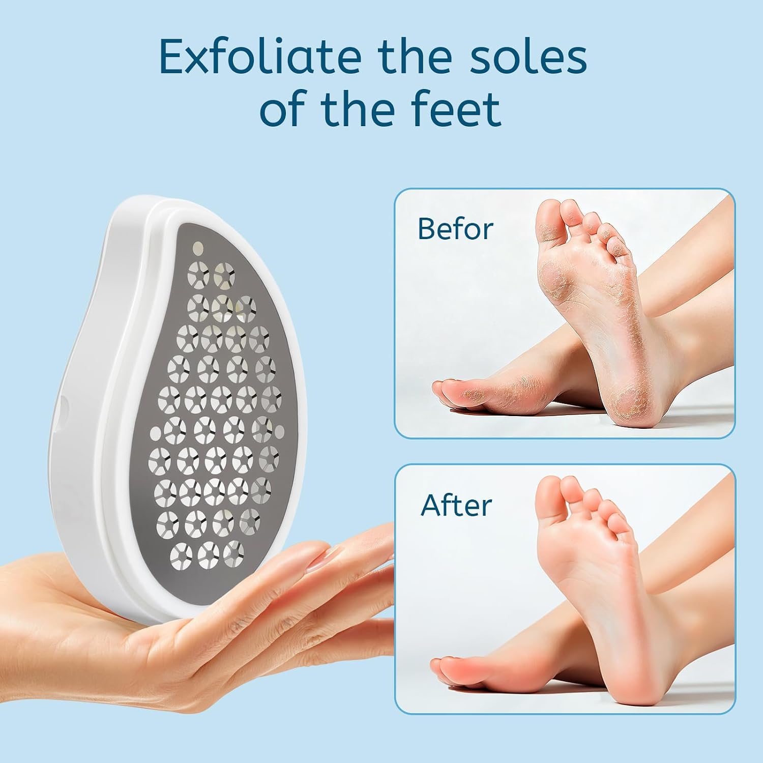 Professional Crystal Hair Remover - Nano Glass Epilator & Exfoliator 2-in-1 Glass Nano-Crystallization Hair Eraser (Prevents Razor Bumps) + Foot Exfoliator with Debris Cup, Reusable Unisex Gift