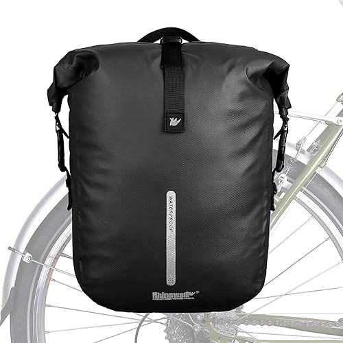 Miniatura 8 de Rhinowalk Bolsa de alforja para bicicleta impermeable Bolsa de bicicleta de 23L para portaequipajes de carga de bicicleta Bolsa de sillín Bolsa de
