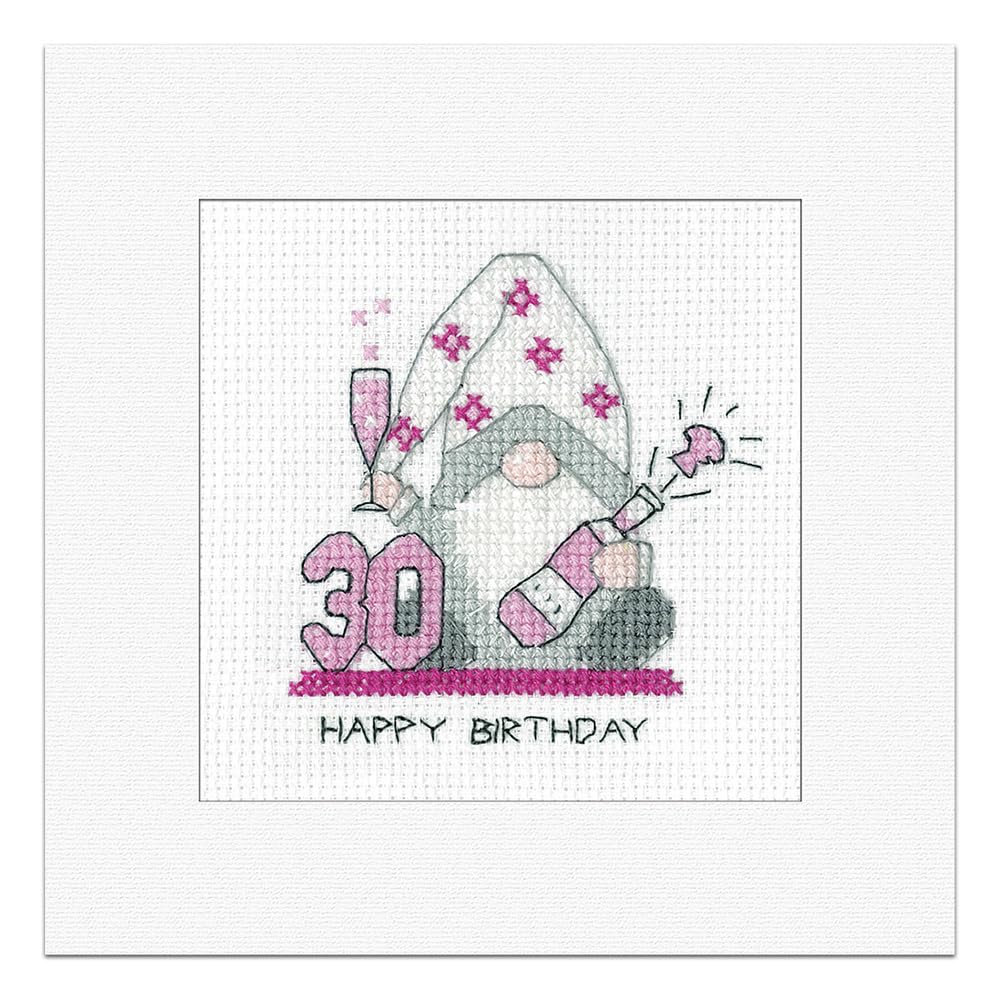 Heritage Crafts Women's Mixed Gonk - 30Th Birthday Card - Cross Stitch Greeting Card Kirsten Roche Gonks