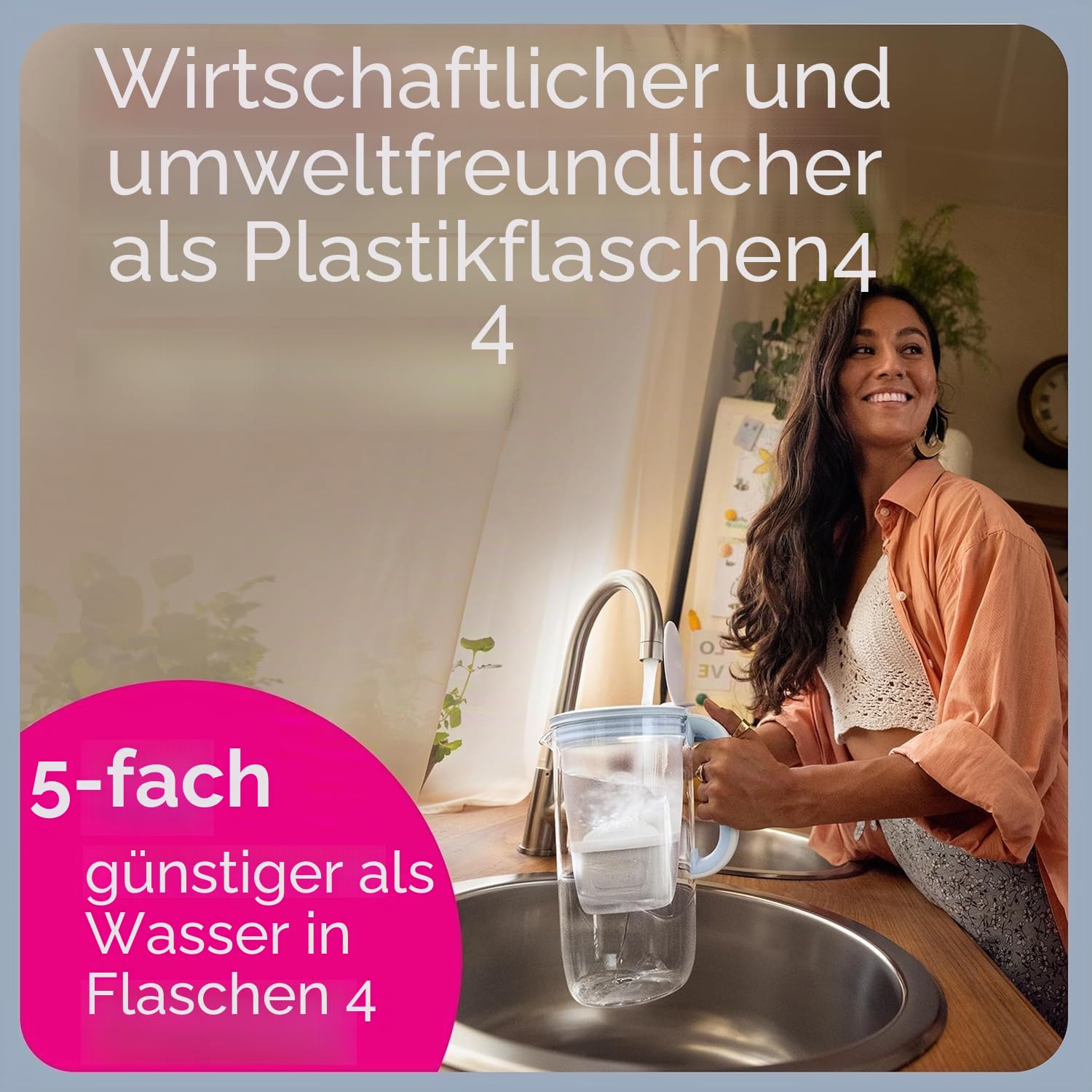 BRITA Wasserfilter Kanne Marella weiß (2,4l) inkl. 6x MAXTRA PRO Pure Performance Kartusche (Halbjahrespaket), Kühlschrankgeeignet, Filterkanne mit BRITA Memo, Klapp-Deckel, filtert Verunreinigungen