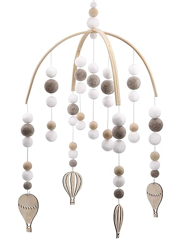 Preciosos móviles de madera para fieltro de cama de cuentas de bebé