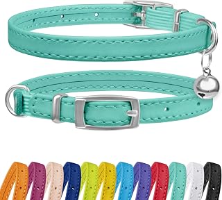 Leather Cat Collar with Bell – Adjustable Kitten & Cat Collars