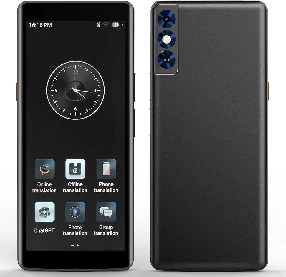 Dispositivo tradutor de idiomas, tradução de voz em tempo real bidirecional, suporta 139 idiomas com tela sensível ao toque HD de 5,5 polegadas e detalhes com WiFi/offline/suporte de foto para viagens
