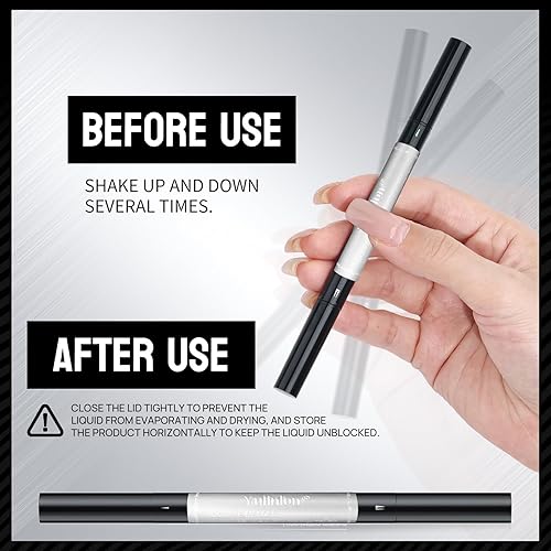 Miniatura 5 de Bolígrafo de cejas de doble extremo, punta de microhorquilla de 0.000 in, tinta líquida impermeable para cejas, micro-tenedor y puntas finas, 5