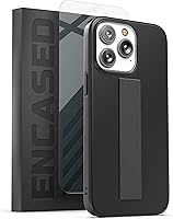 Vista 14 de ENCASED Funda con correa de bucle, compatible con iPhone 14 PRO MAX (2022) con protector de pantalla, mármol negro y dorado