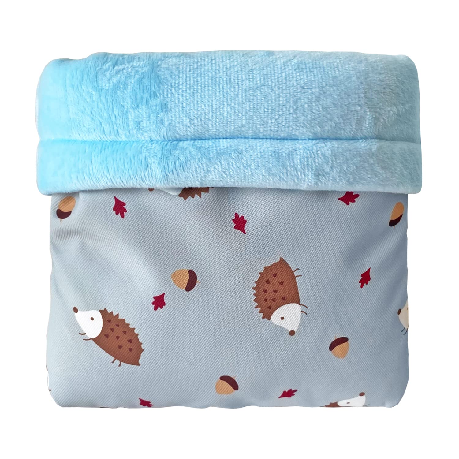 Handmade Baby Small Size Cuddle Sack Sleeping Bag Pouch Hideout Hedgehog Baby Guinea Pig Baby Hamster Rat Ferret Baby New Born Small Animal Bed (Blue Waterproof Composite Hedgehog)