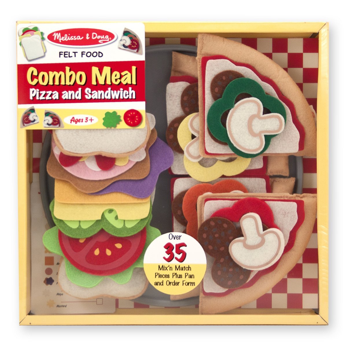 Melissa And Doug 37 Pc Felt Food Pizza Sandwich Combo Desertcart
