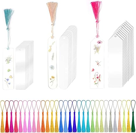 Aazon.co: Yeaqee 100 Pcs Transparent Acrylic Bookark Blanks Clear Acrylic Bookarks Acrylic - View #8