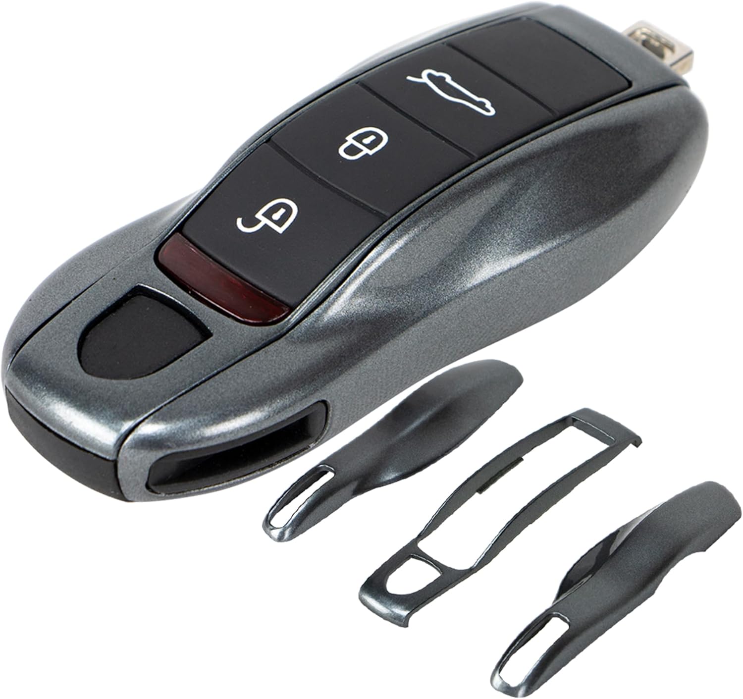 AeroBon 3-Piece Painted Key Cover Key Fob Shell Compatible with Porsche Key Shell Replacement (MK1, Red)