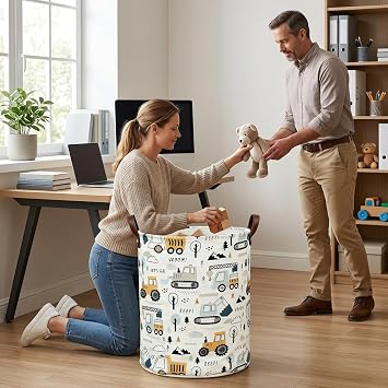 Toy Storage Box, Large Capacity Organiser Basket for Toys, Multi-Purpose Storage Solution for Bedroom, Bathroom and Small Spaces, Dimensions 50 x 40 x 40 cm