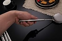 Vista 6 de FJNATINH Juego de Espátula para Wok y Cucharón de Sopa - Juego de Herramientas de Utensilios para Wok de Acero Inoxidable 304, 2 Piezas