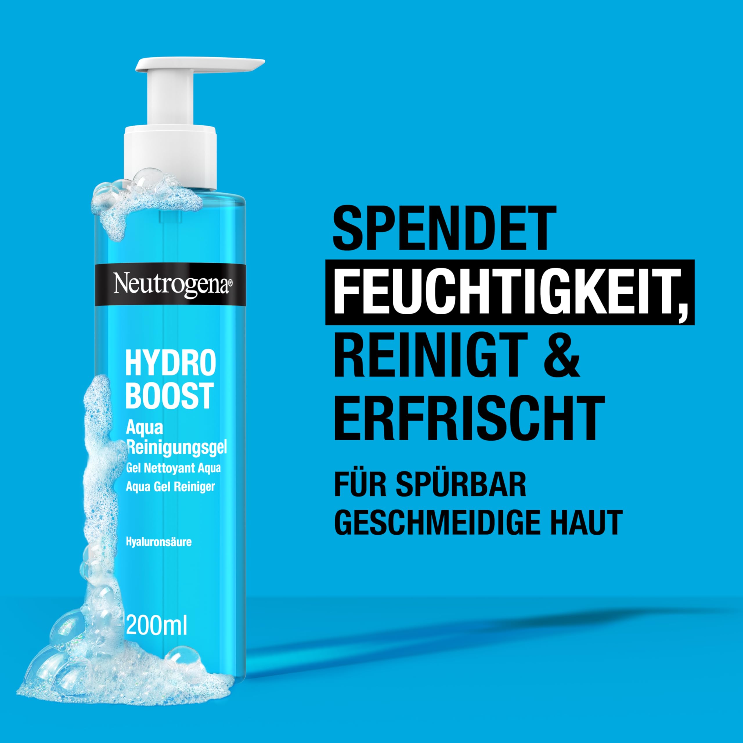 Neutrogena Hydro Boost Skincare Set mit Aqua Reinigungsgel, Aqua Perlen Gesichtsserum und Aqua Gel Gesichtscreme, Gesichtsreinigung- und pflege mit Hyaluronsäure, optimal als Geschenkset