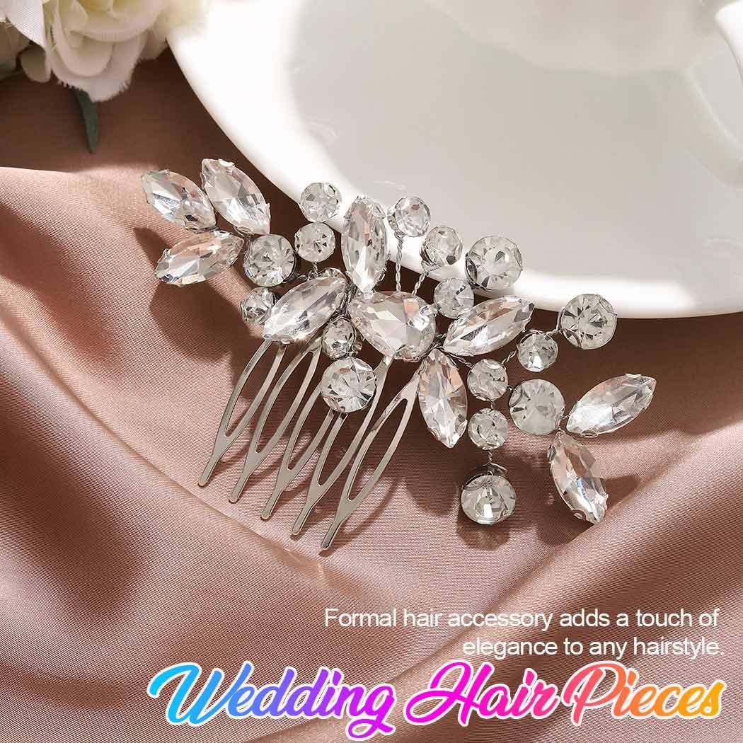 Pettine da sposa in argento, fermaglio per capelli con