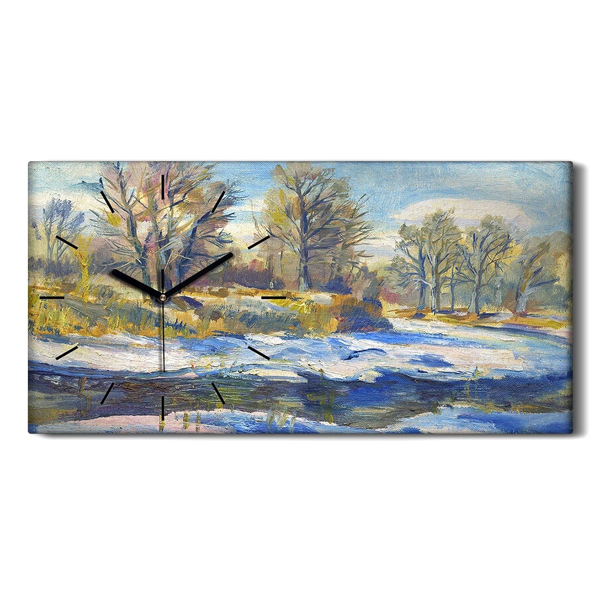Horloge sur Toile Salon Moderne Décoration Murale Nature Silence Chambre 60x30