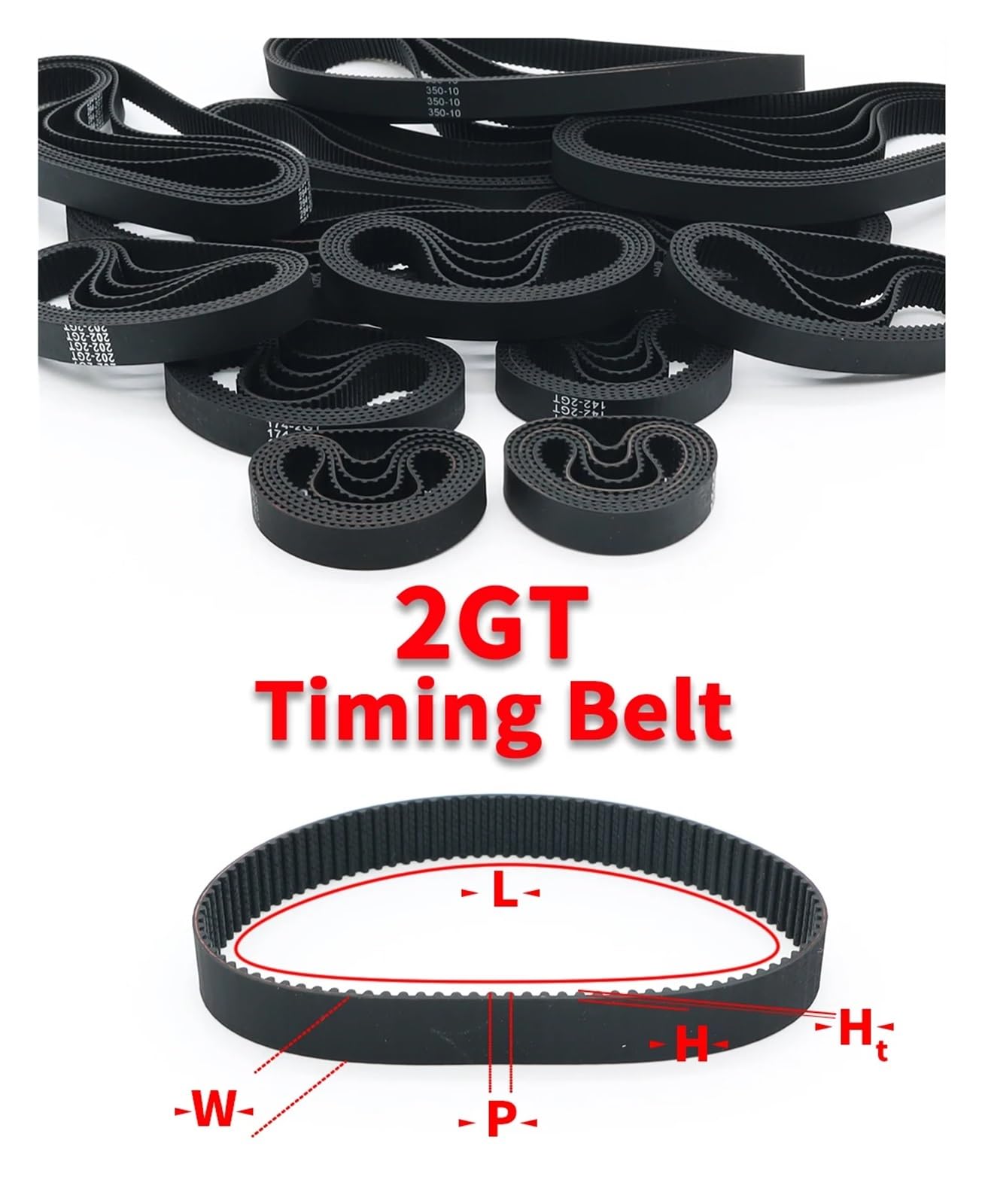 Keilriemen Zahnriemen Gummi Geschlossen Schleife 2GT Synchron Zahnriemen Für 3D Drucker Teil Gürtel 15mm Breite GT2 Zahnriemen Länge Umfang 444mm-630mm Antriebsriemen(460mm,5PCS_15MM)