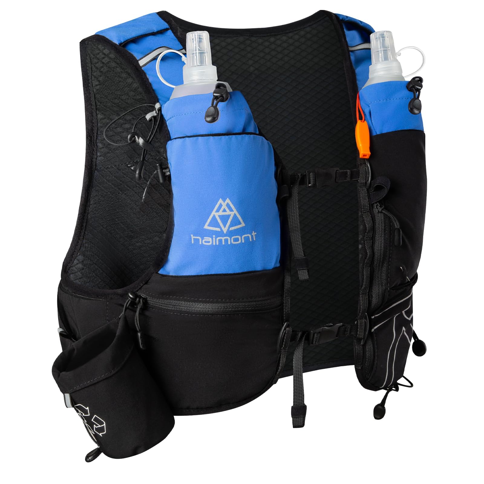 Haimont Hydration Running Vest with Water Bottles for Women Men, Adjustable Lightweight 8L Water Backpack with Soft Flasks for Trail Running