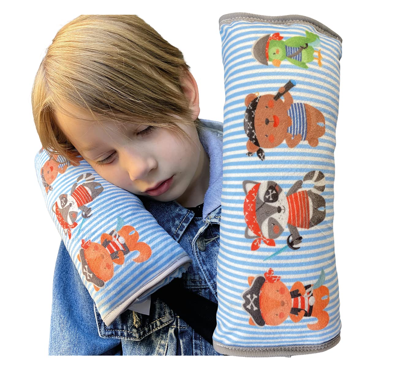 HECKBO Almohadilla para coche con dibujos de monstruos para niños - lavable a máquina suave, tacto de peluche, almohadilla cinturón de seguridad — view 20