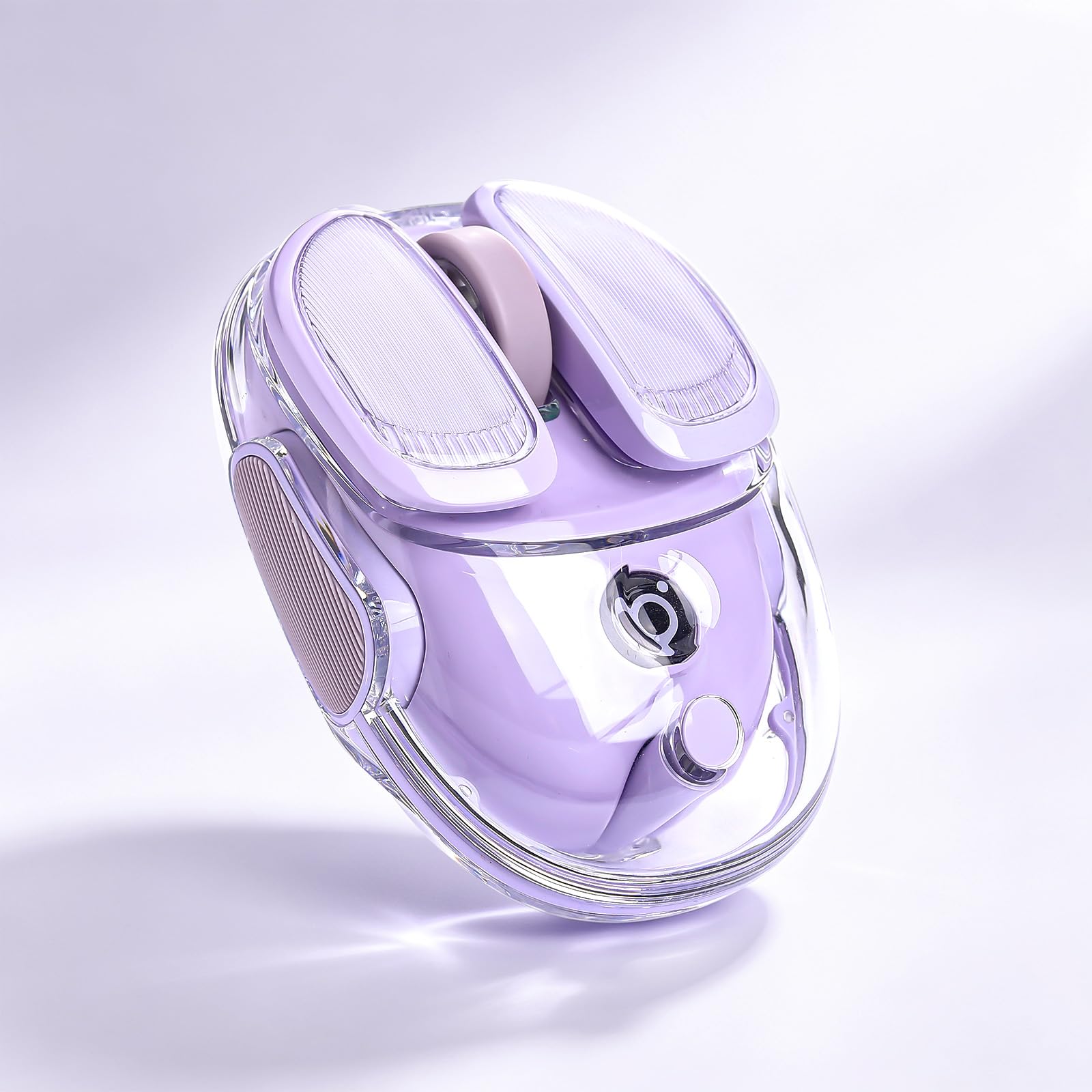 Q9 - Ratón inalámbrico portátil silencioso de 2,4 GHz/Bluetooth, modo dual, 4 DPI ajustables, 4800 DPI con iluminación RGB, compatible con Win/Mac/Android/iOS (morado)