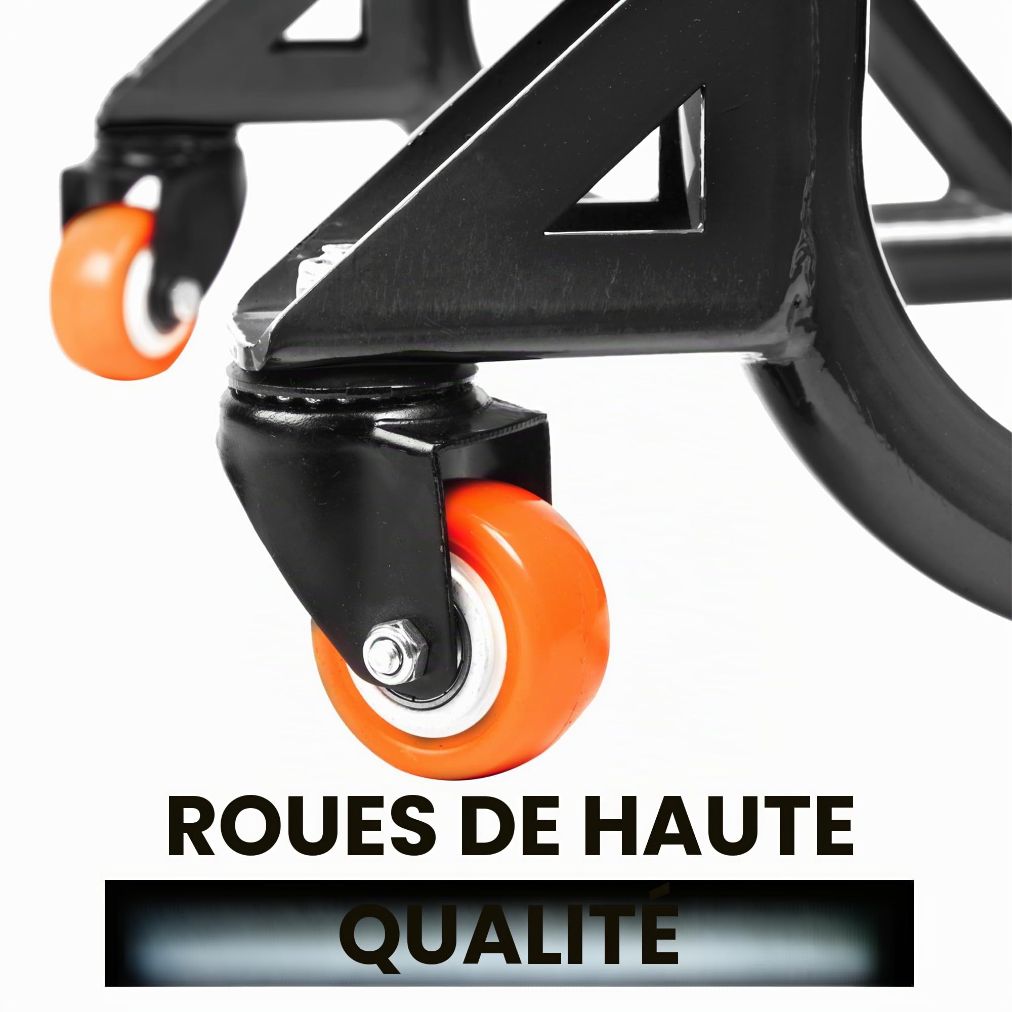 Grand Pitstop Béquille arrière réglable universelle pour moto avec bras oscillant (démontable à 360°, noir, poids de la moto jusqu'à 226 kg)