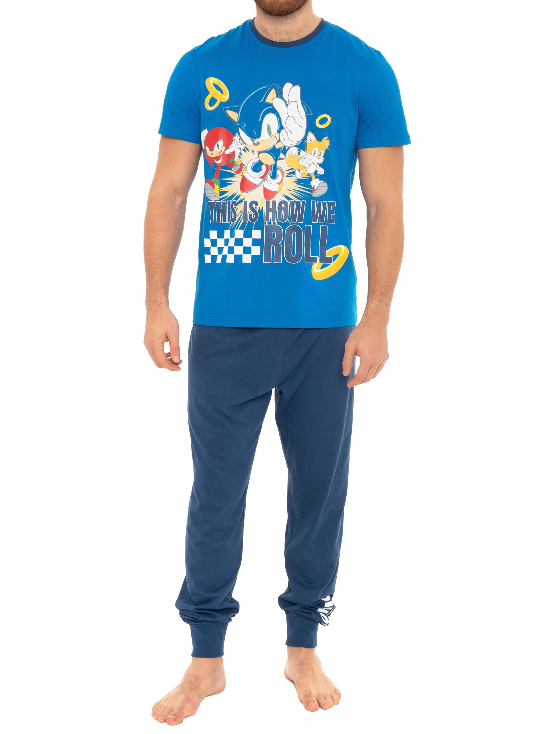 Piżama Sonic the Hedgehog | Męskie Pizamy Sonic | Zestawy Pizam Męskich z Bawełny | Oficjalny Merchandise | Rozmiary od Small do XX-Large