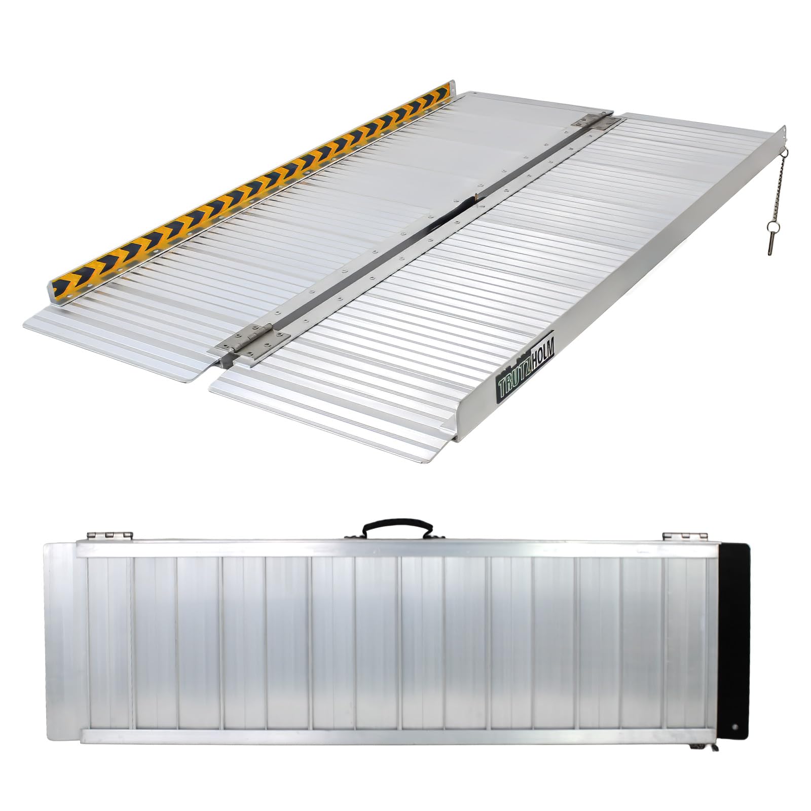 TRUTZHOLM Rollstuhlrampe Alu klappbar 61–213 cm, Tragfähigkeit bis 272 kg