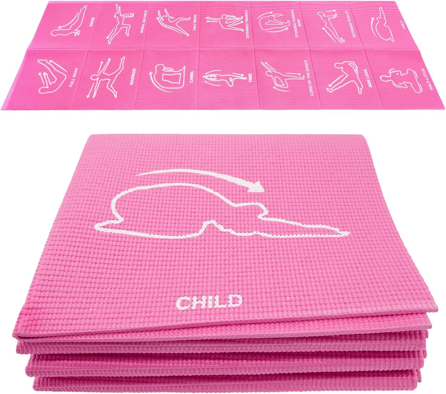 Leikefitness Foldable Yoga Mat - Portable, Packable Lightweight 4mm Thick Mat for Yoga, Pilates, and Workouts - Ideal Size for Travel, Studio, Park and Beach（1730 * 610 * 4mm）