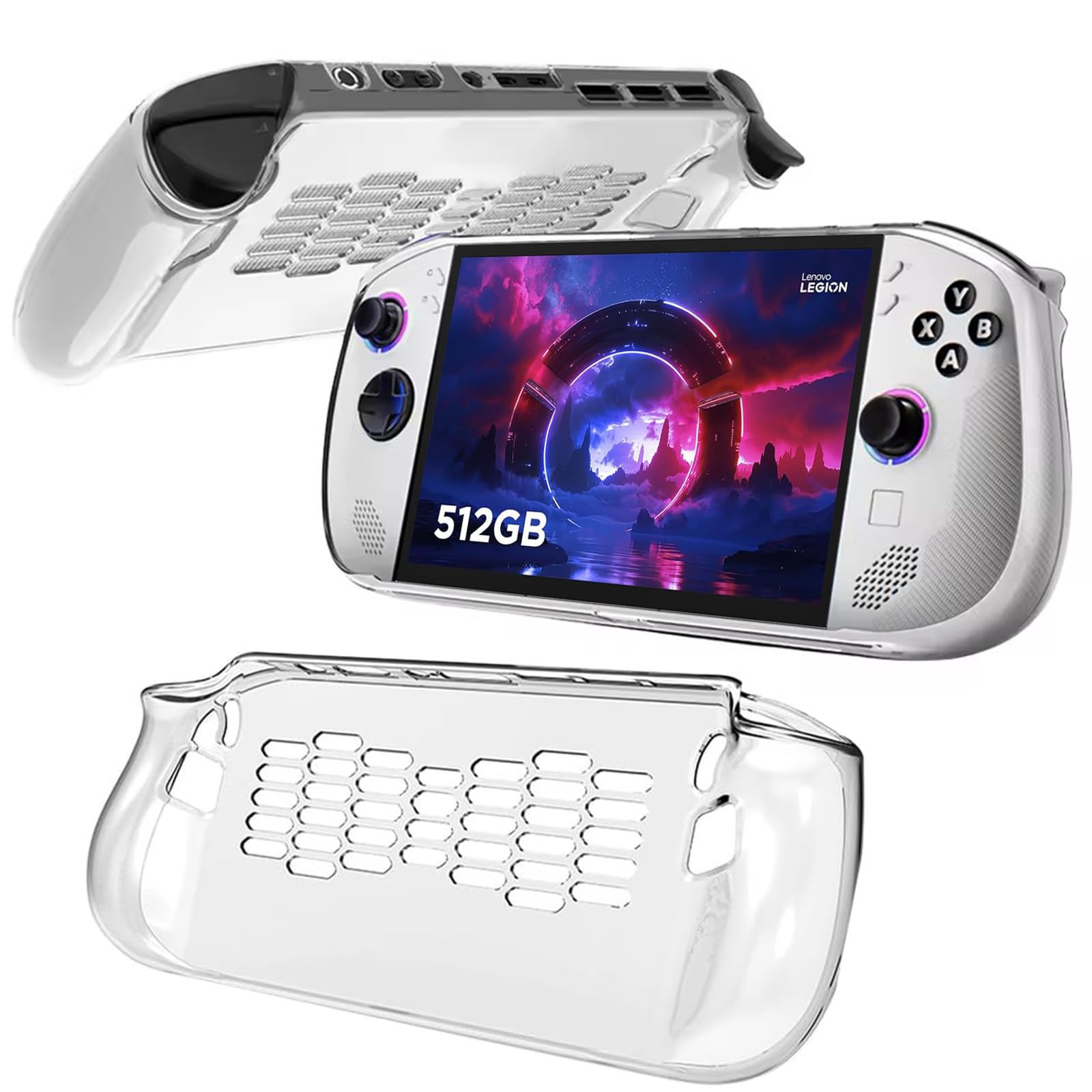 Case for Lenovo Legion Go S,Shock Absorption Anti Scratch TPU Protective Case Cover Gaming Handheld Shell Protector，Transparent