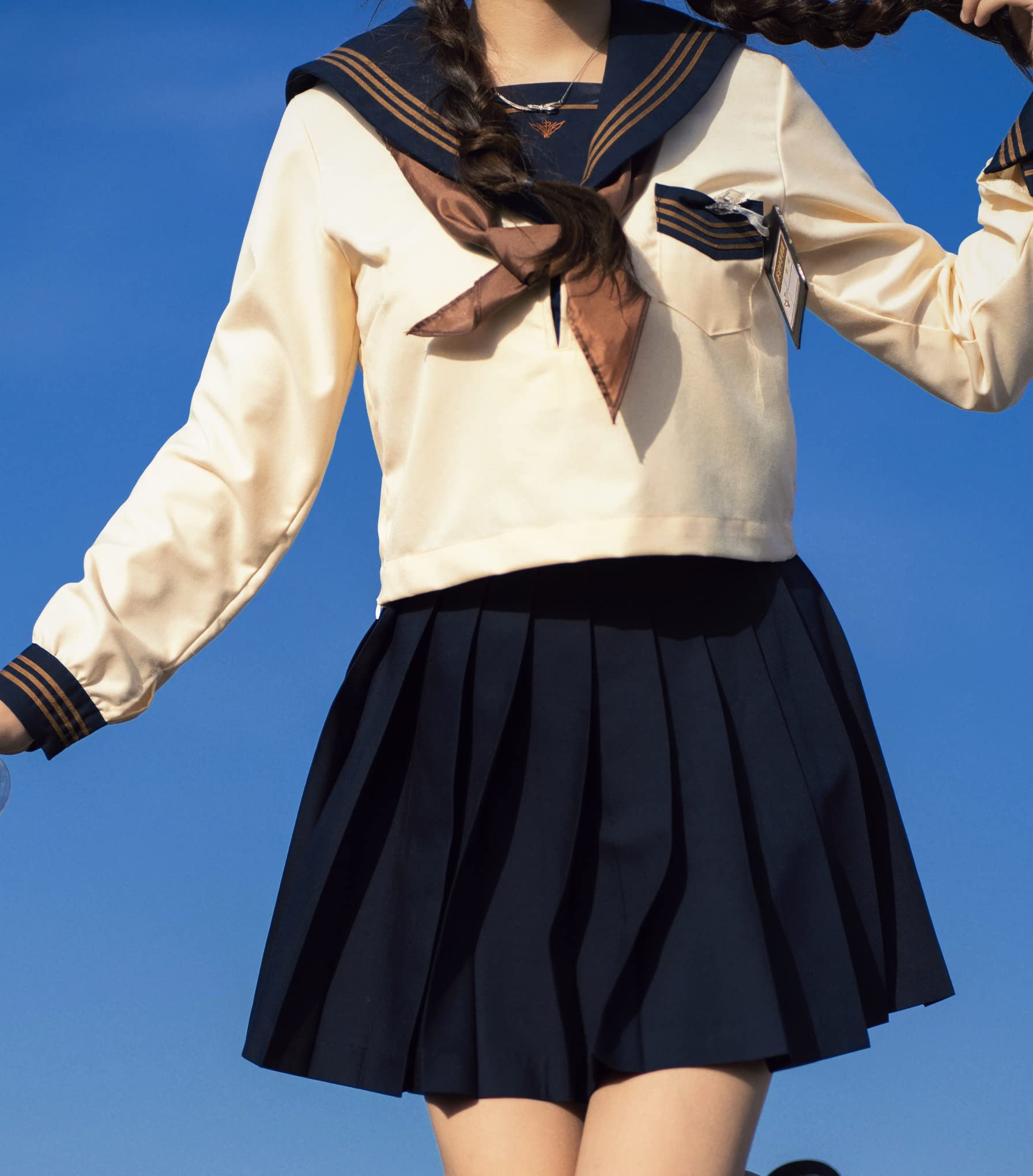 Amazon | 【まるこの猫柳】セーラー服 長袖 半袖 茶色人気 学生服 上着 