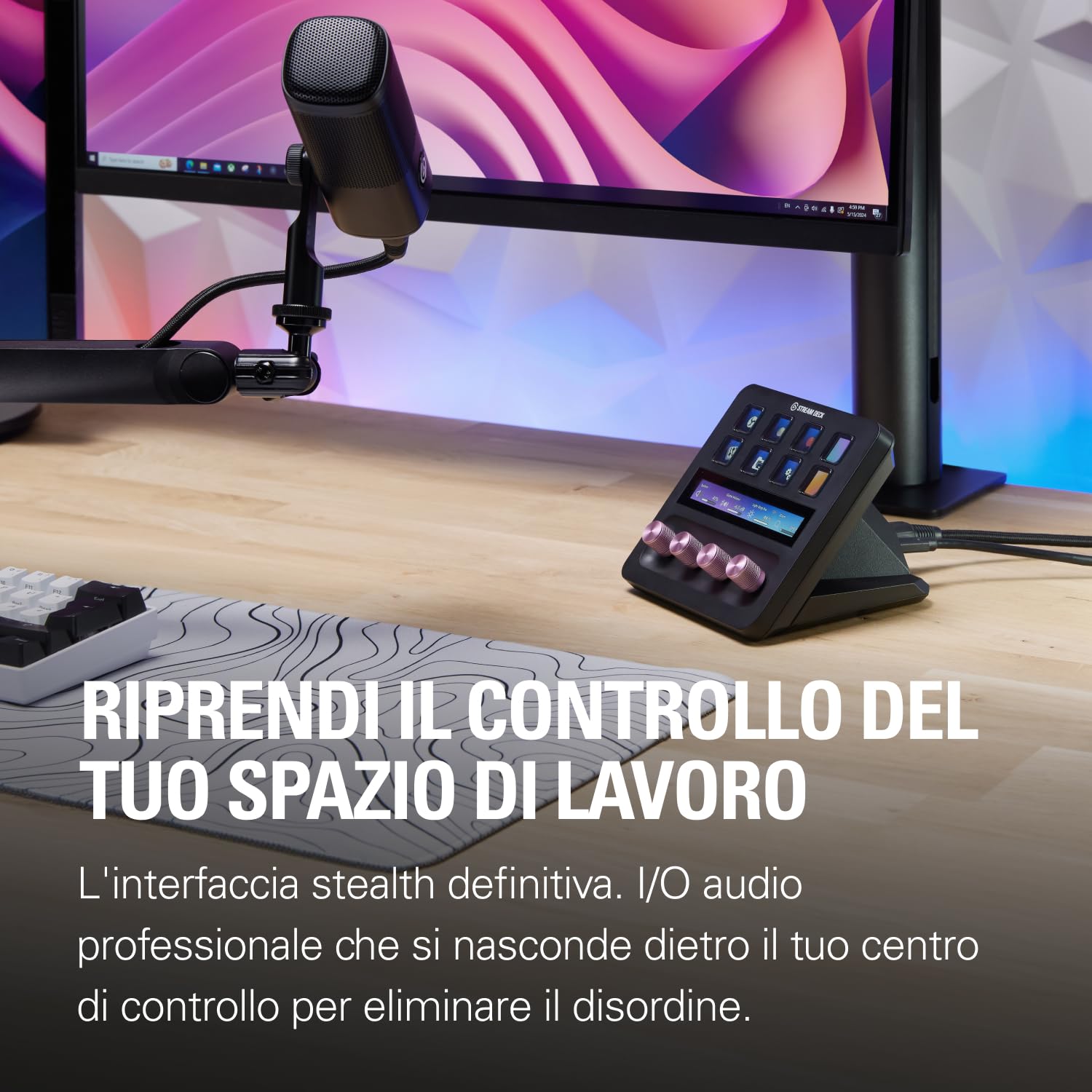 Elgato XLR Dock MK.2 - Accessorio di interfaccia audio per Stream Deck +, guadagno 80dB, alimentazione Phantom, Clipguard 2.0, effetti DSP, USB-C, funziona con qualsiasi microfono XLR