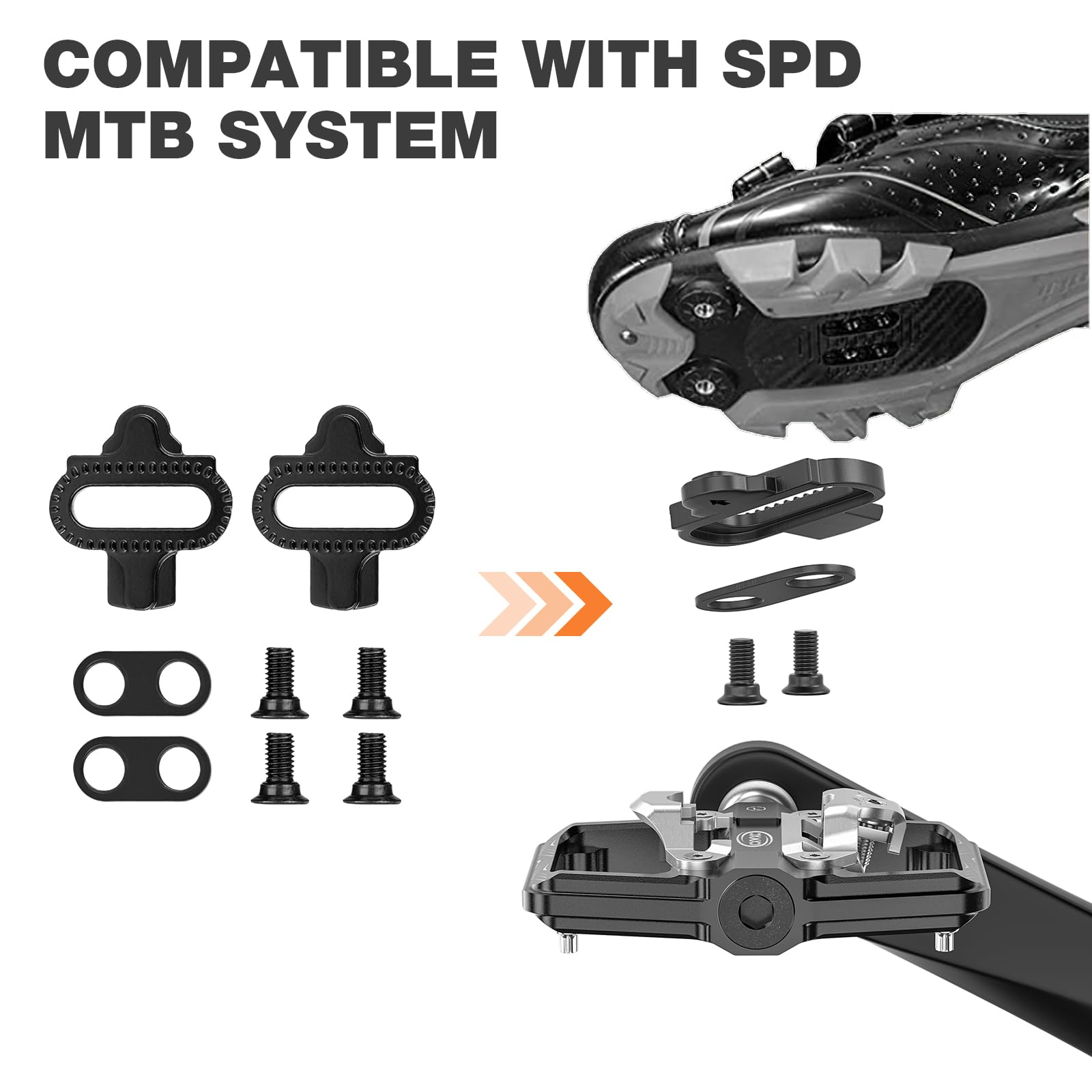Pedales para Bicicleta de montaña compatibles con calas Shimano SPD - Pedales de Doble Cara Plataforma y automáticos, Pedales de Plataforma de 9/16” y automáticos para Carretera, MTB