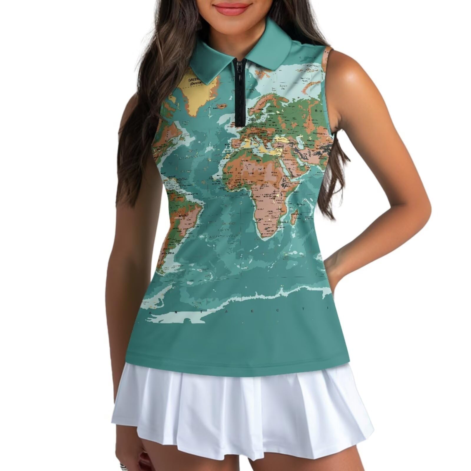 Biyejit Sleeveless Golf Shirts for Women Lightweight Casual V Neck 1/4 Zip Up Tank Top Tennis Shirts for Women Plus Size