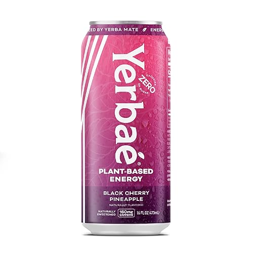 Miniatura 3 de Yerbae Energy Beverage - Piña de cereza negra, 0 azúcar, 0 calorías, 0 carbohidratos, energizada por yerba mate, cafeína natural, a base de plantas,