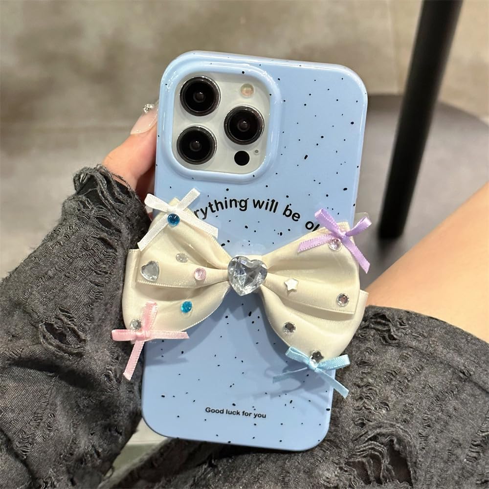 Coque en jean iPhone 14 Pro Max antichoc avec nœud en strass