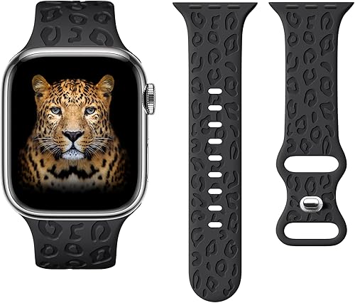 Miniatura 4 de CreateGreat Correas grabadas compatibles con Apple Watch Band de 1.929 in 1.772 in 1.732 in 1.654 in 1.614 in 1.575 in 1.496 in, correa de silicona