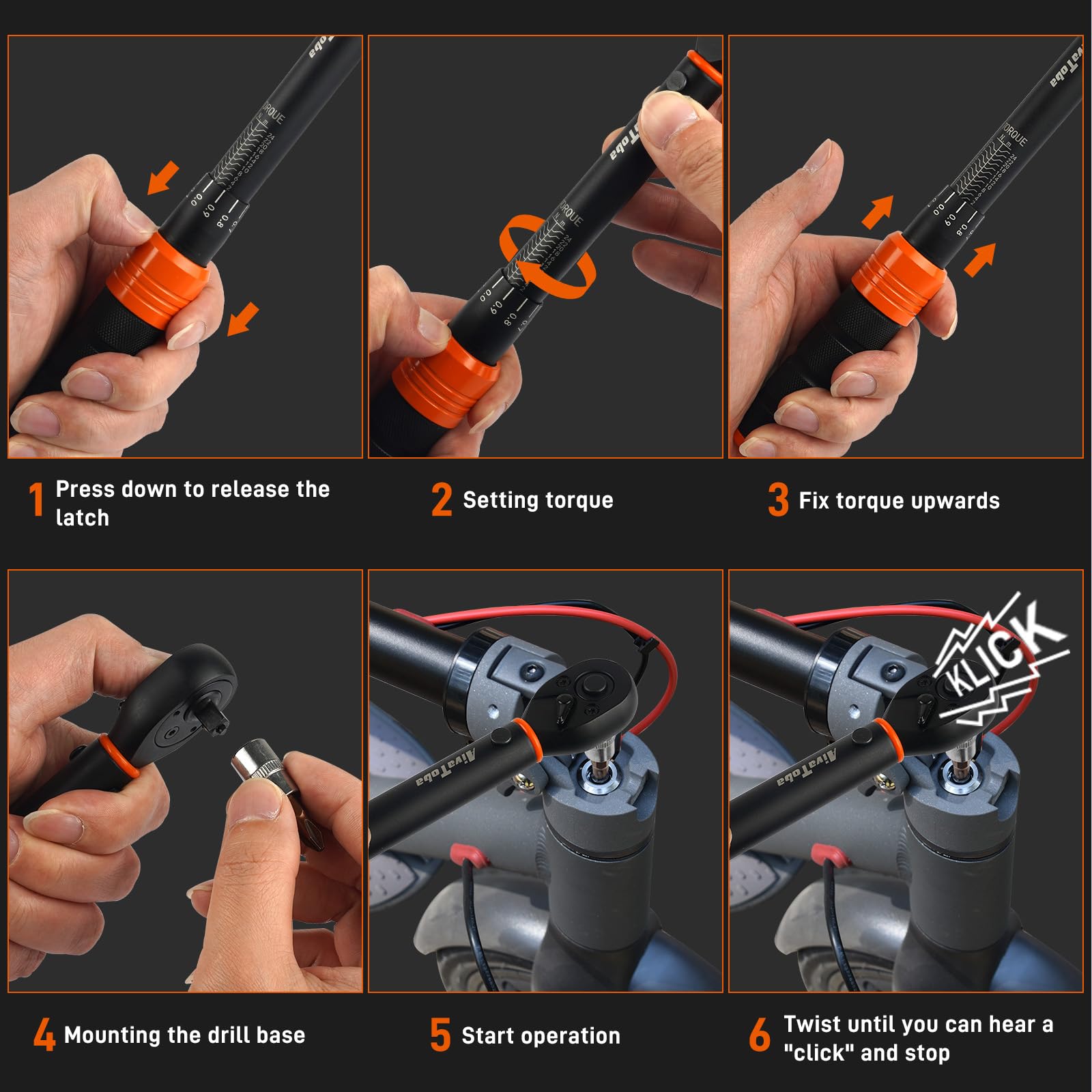 AivaToba Clé Dynamométrique Vélo 1/4", 3-25 Nm, Précision ±3%, Coffret de 43 Pièces avec 41 Douilles et Embouts, Rallonge et Joint Cardan pour VTT et Vélo de Route | 43 pièces ± 3 % Click Clé dynamométrique avec 41 douilles et embouts, articulation univer