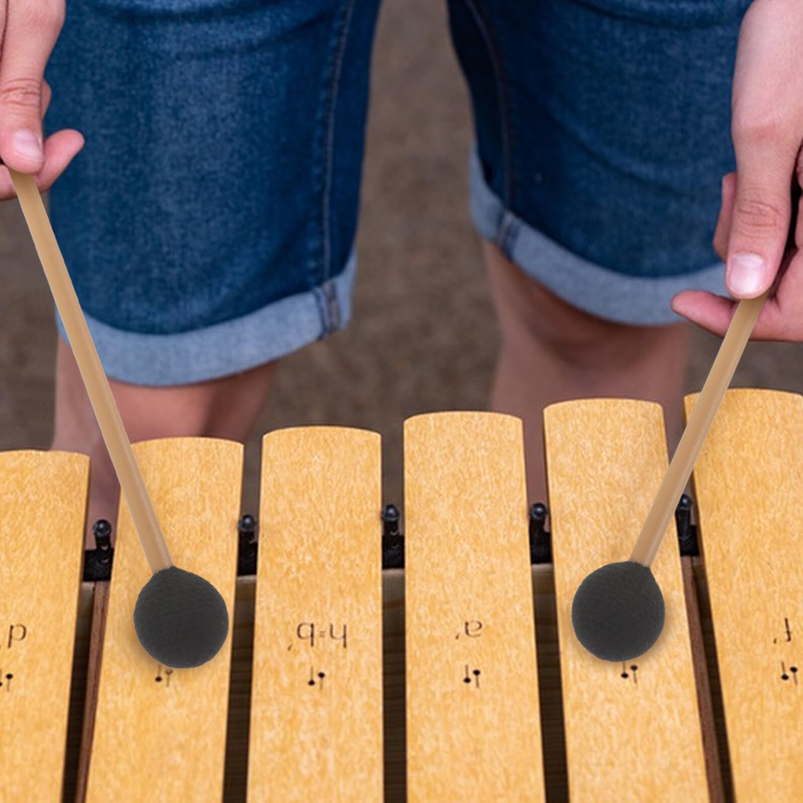Weiche Glockenspielschlägel mit Kunststoffgriff Leichter Schlagstockhammer für Ethereal Drum und Xylophon Geeignet für Bildungszwecke und Proben
