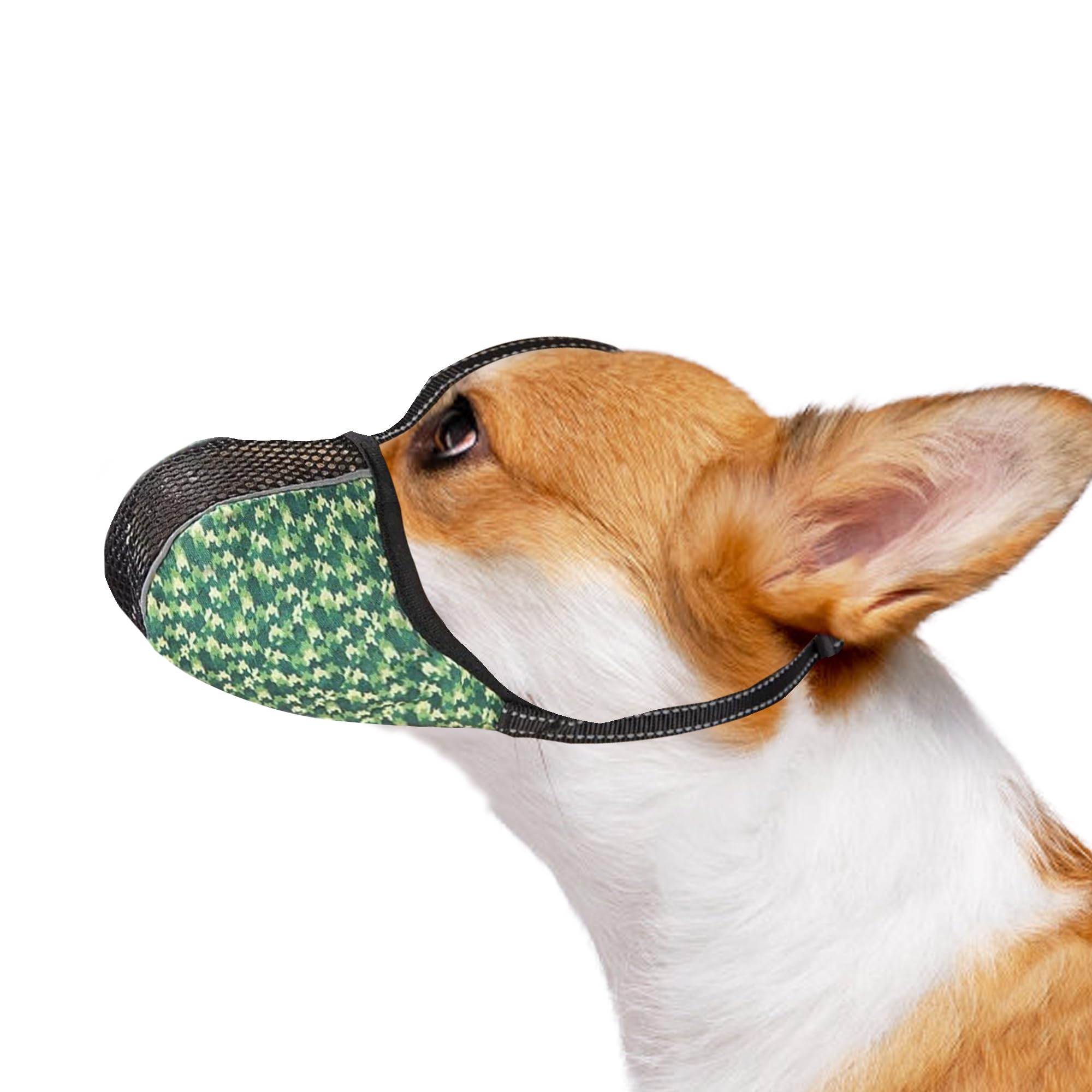 JOYPAWS Dog Muzzle for Small Dogs Anti Biting Chewing Barking Soft Air Mesh Muzzles Reflective Ajustable Dog Mouth Guard Cover for Grooming Scavenging Green S โ image 1