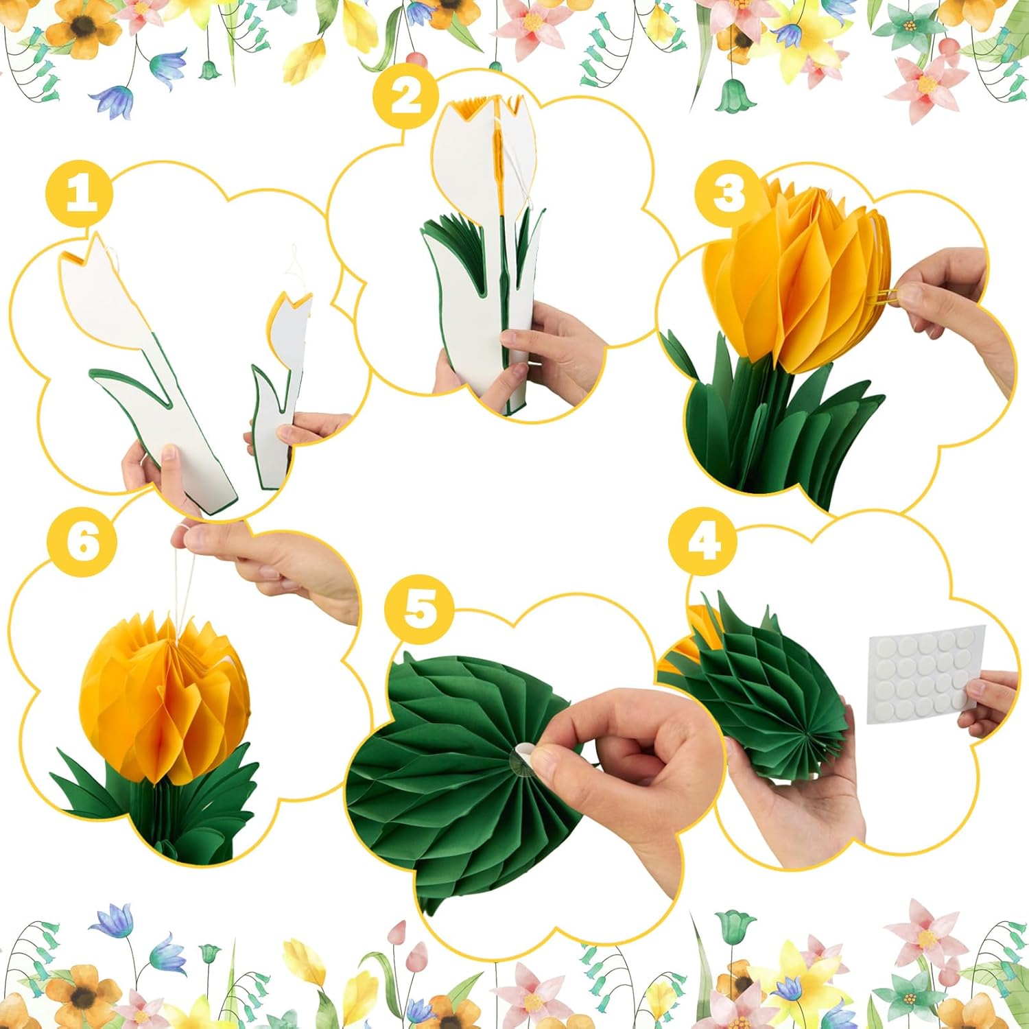 12 Pcs Tulip Honeycomb Decorations, Spring Decorations for Office, Table Decor, Tulip Party Decorations, Spring Centerpieces for Tables for Mothers Day Party, Womens Day