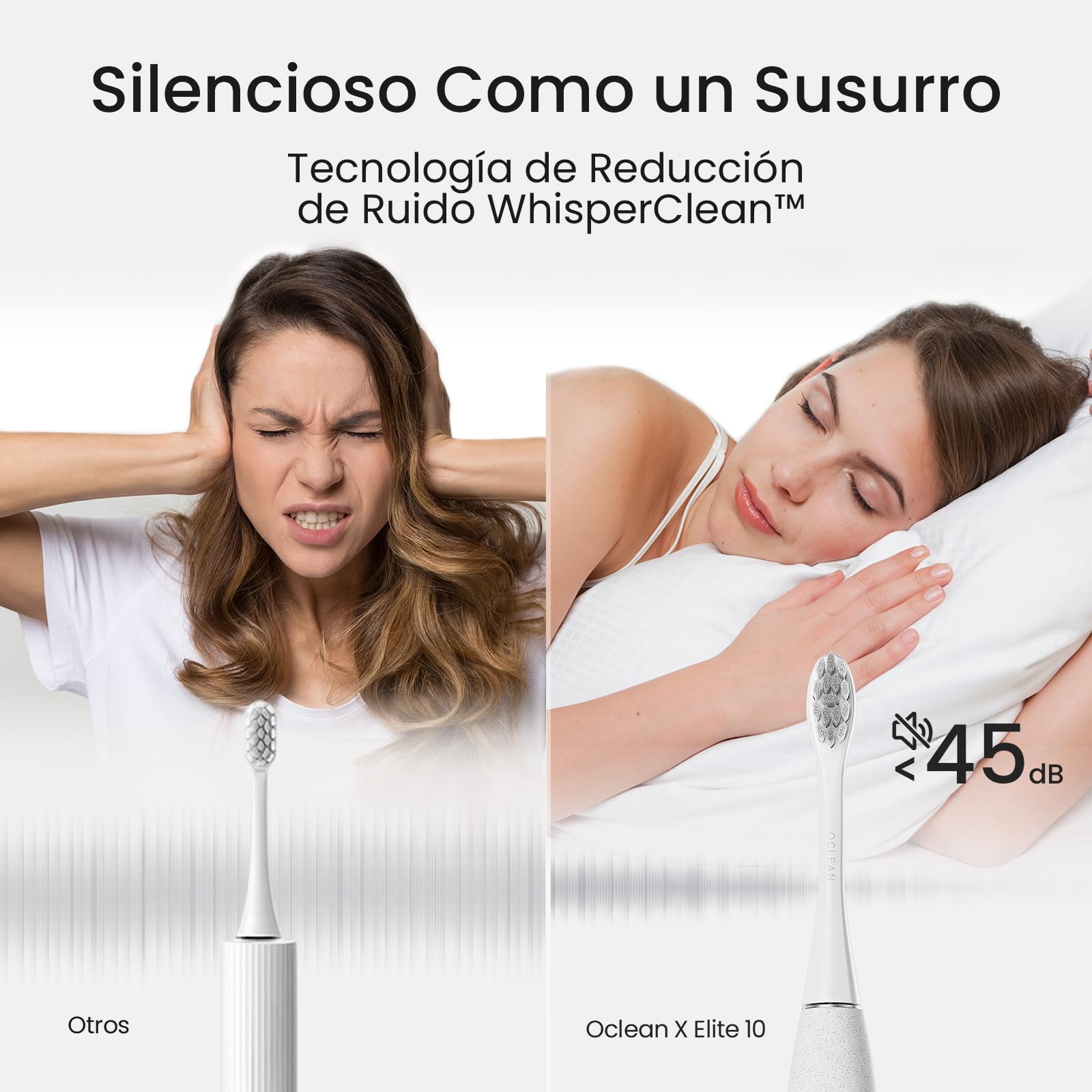 Cepillo eléctrico Oclean X Elite 10 Set, AI cepillado personalizado，Pantalla táctil con seguimiento de 12 áreas, 40°de oscilación, 5 Modos, Temporizador, 40 Días, Pronóstico del tiempo, IPX7, Gris