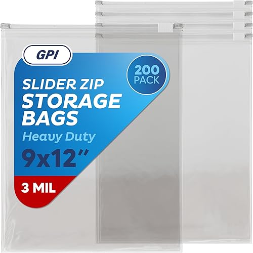 Vista 76 de GPI - Bolsas de almacenamiento de alimentos jumbo con cremallera deslizante, 12 x 15 pulgadas, 3 mil resistentes, extra grandes, fuertes y duraderas