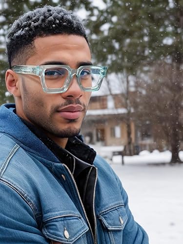 Miniatura 2 de VISOONE - Lentes para bloqueo de luz azul, rectangulares, elegantes, estilo preparatoria, multicolor, marco para mujeres y hombres, diseño River