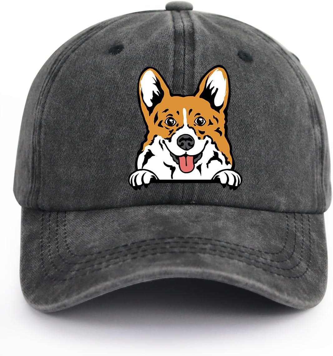 Dog Hats for Men Women, Funny Adjustable Printed Cottton Animal Gifts Baseball Cap