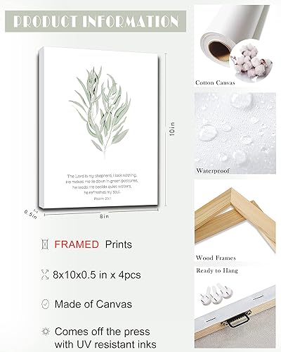 Miniatura 2 de FRAMED - Lienzo decorativo para pared, arte de pared cristiano motivacional, versículos de la Biblia, impresiones artísticas de versículos bíblicos,