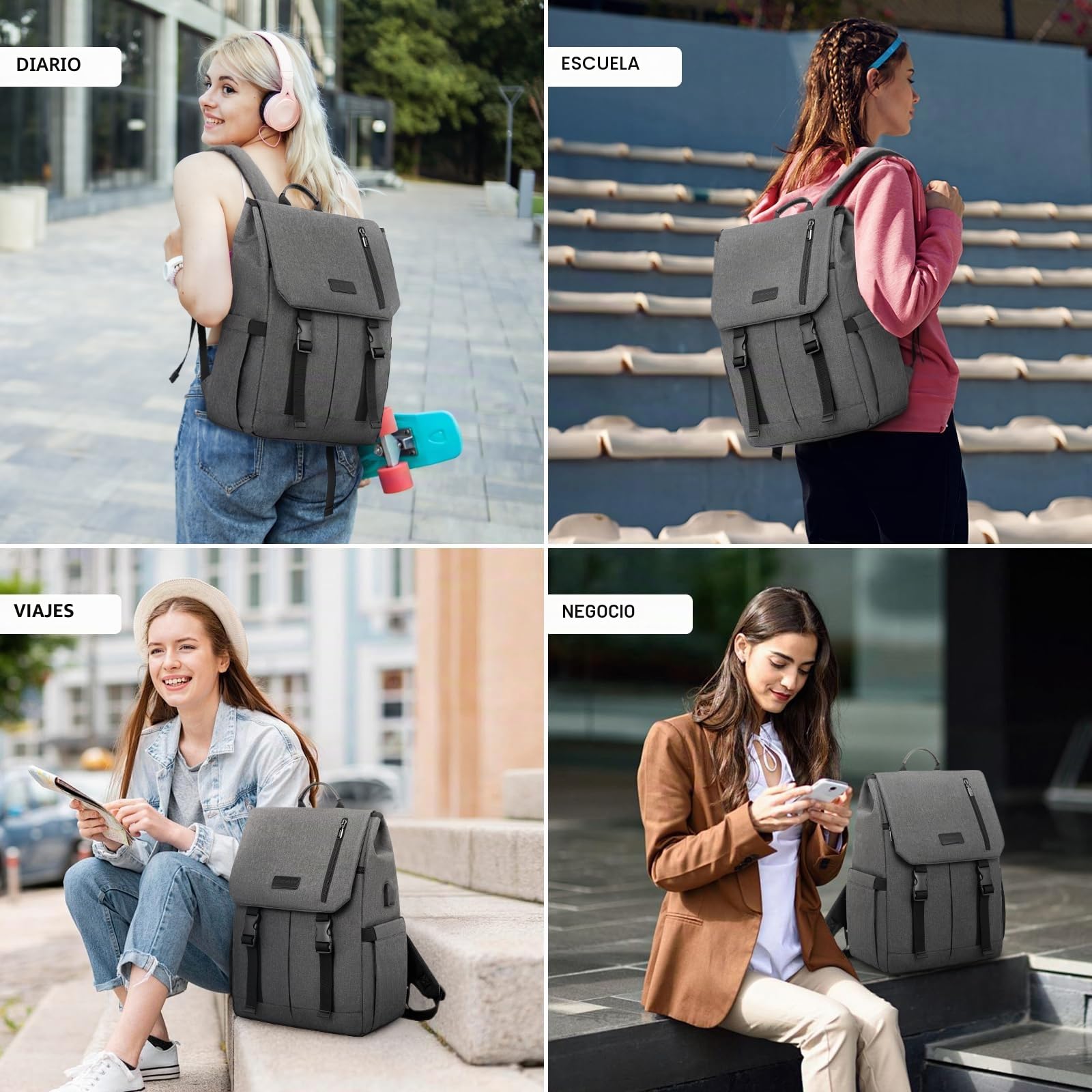 LOVEVOOK Mochila Mujer Hombre Bolso Mochila Ordenador Portatil 15.6 Pulgadas Mochila Escolar Adolescente con USB Mochilas Antirrobo Casual Laptop Backpack Impermeable para la Universidad Viaje