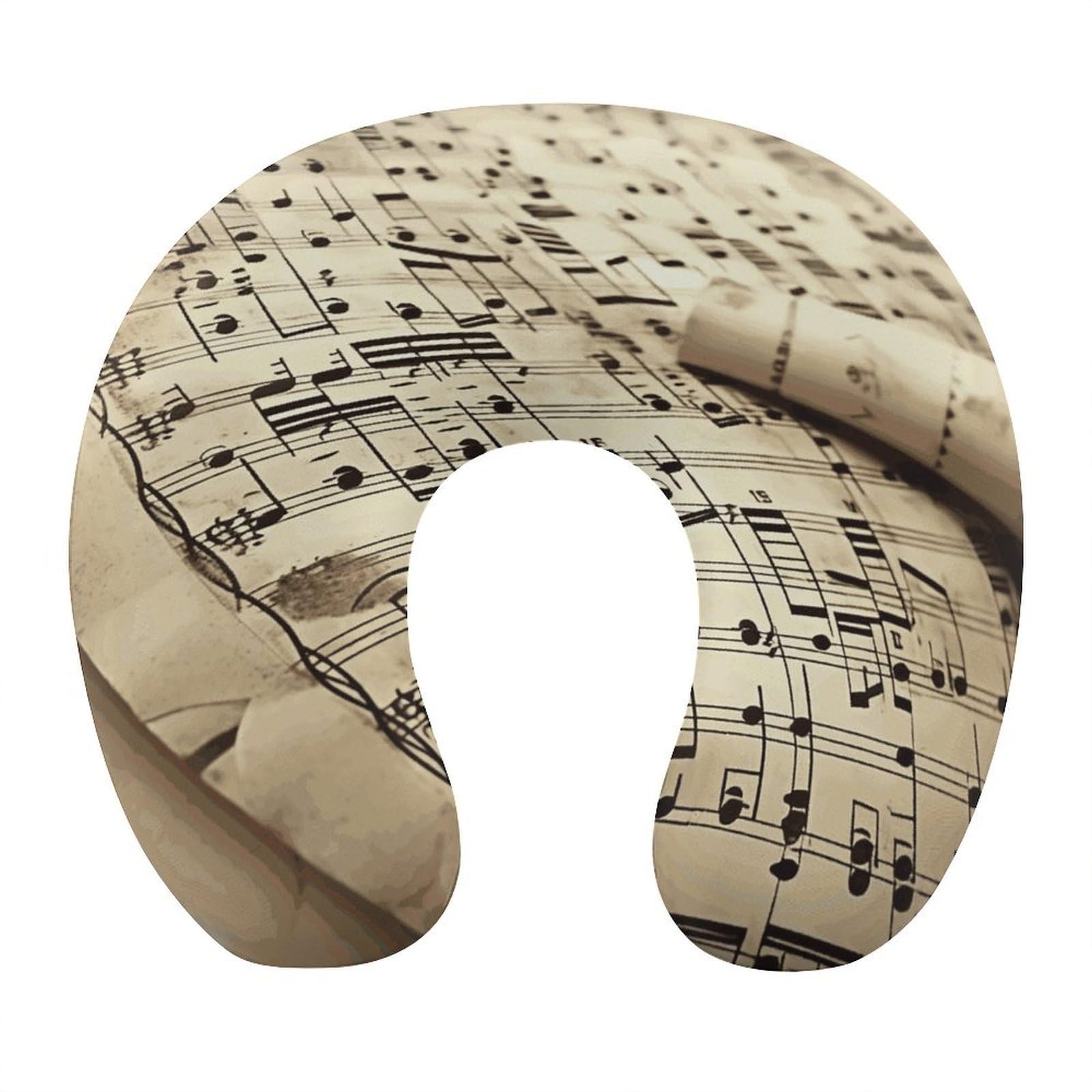 FekiLoot Sheet Music Travel Pillow,U Shaped Office Napping Pillow Support Neck and Head Comfortable Travel Neck Pillow U Shape Sleeping Essentials for Long Haul Flights