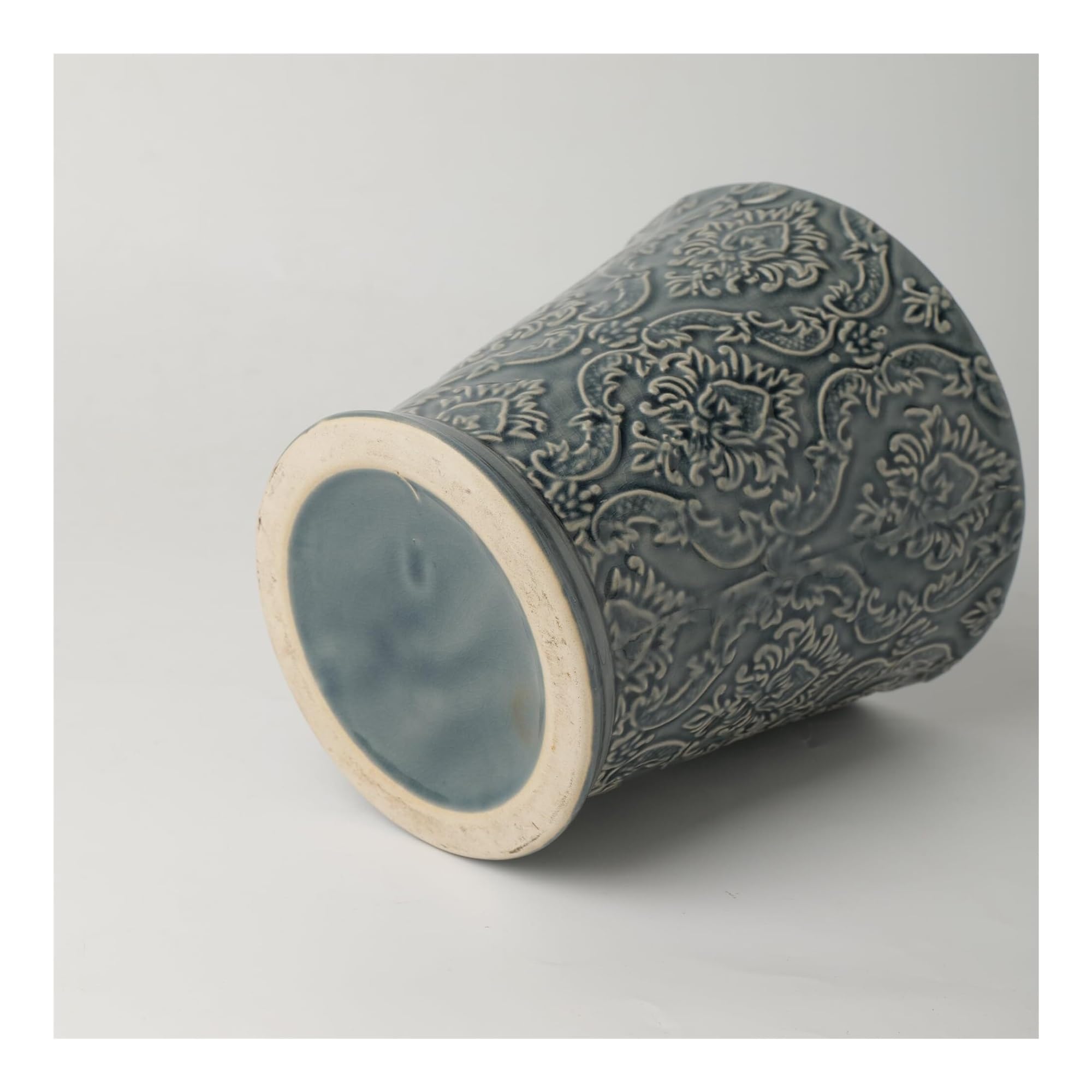 Ceramiczne doniczki z kwiatowym wzorem, do użytku wewnątrz i na zewnątrz, do sukulentów, kaktusów, storczyków i kwiatów (brązowe)