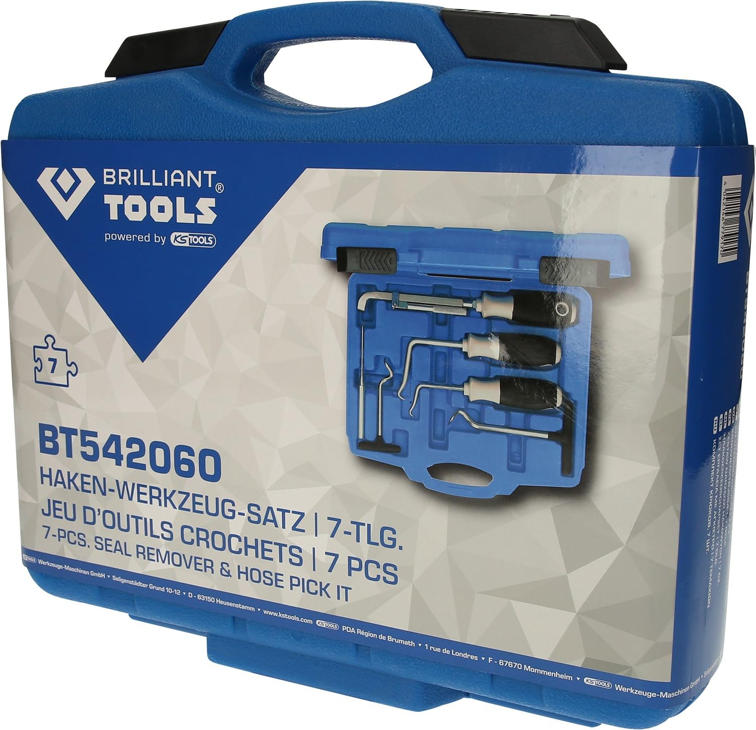 BRILLIANT TOOLS BT542060 Zestaw narzędzi hakowych, 7-szt [Powered by KS TOOLS]