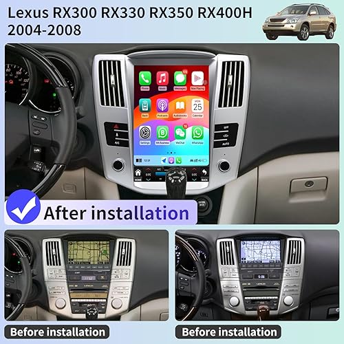 Miniatura 2 de Radio estéreo de coche para Lexus RX RX300 RX330 RX350 RX400H 2004-2008 repuesto Carplay Android Auto 12.1 pulgadas actualización de pantalla estilo